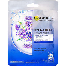 GARNIER Skin Naturals Hydra Bomb Tissue Mask - Hydraterend textielmasker tegen tekenen van vermoeidheid met lavendelextract 28,0 g