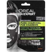 L'OREAL Men Expert Pure Charcoal Purifying Tissue Mask - Textile mask for men 32 G - Parfumby.com