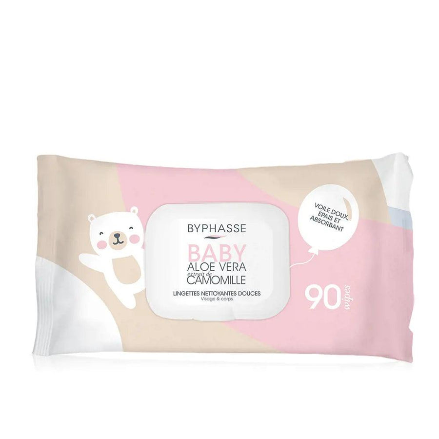 BYPHASSE Baby Cleansing Wipes Aloe Vera And Chamomile Extract 90 U 90 pcs - Parfumby.com