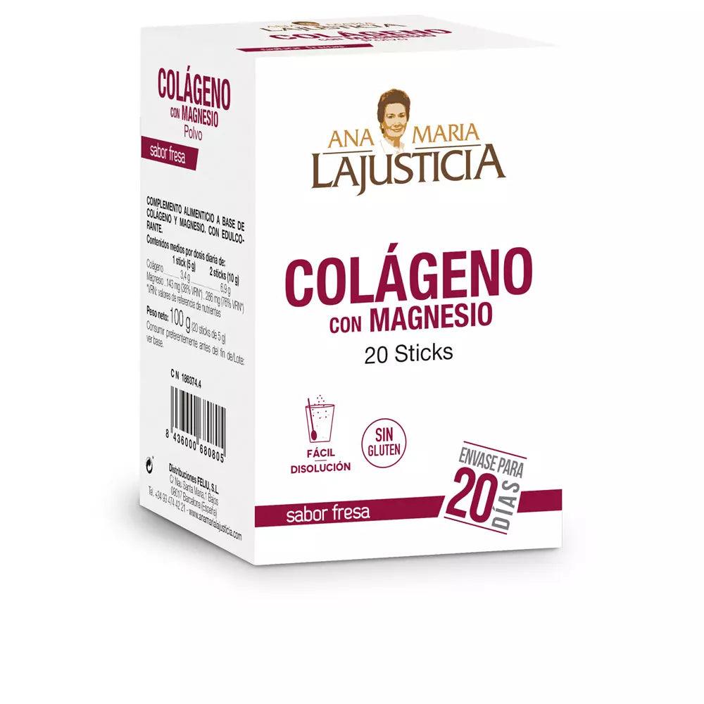 ANA MARIA LAJUSTICIA Collagen With Magnesium Strawberry Flavor 20 Sticks 20 pcs - Parfumby.com