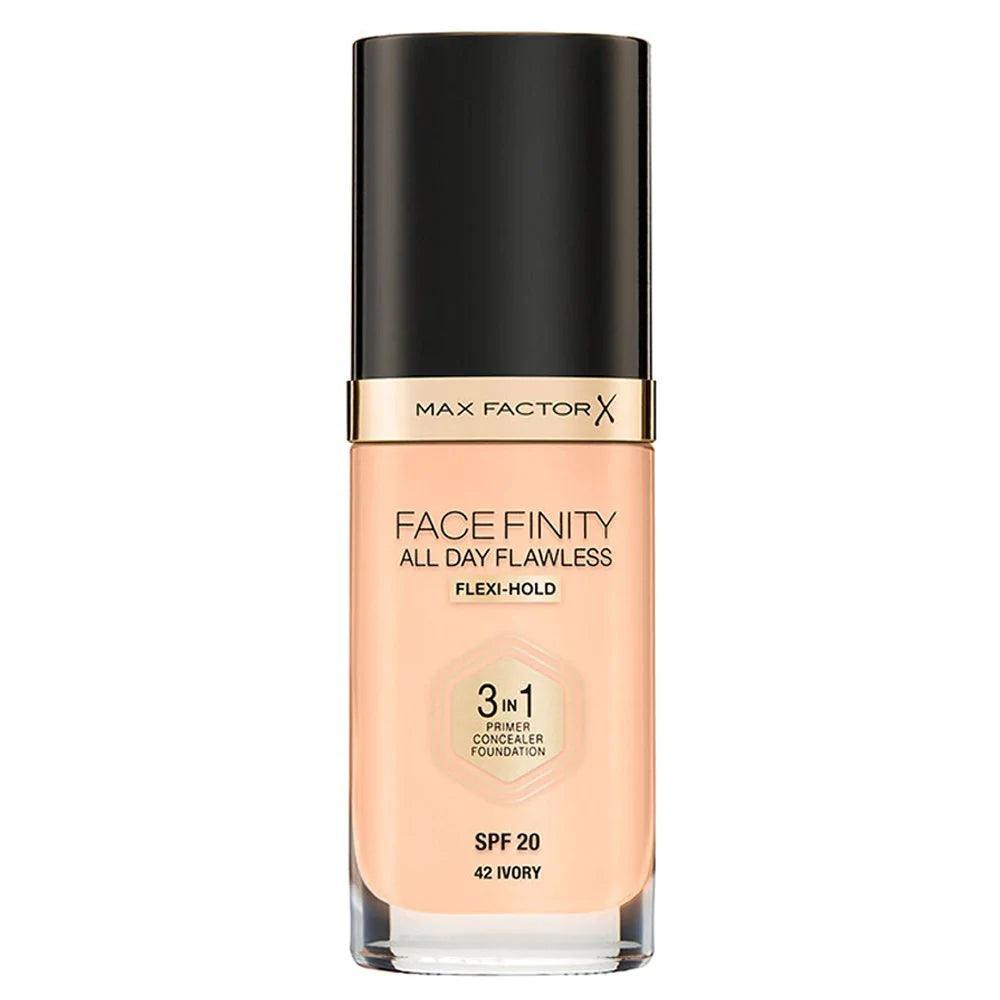 MAX FACTOR All Day Flawless Facefinity 3 in 1 - Primer, Concealer and Foundation #42-IVORY - Parfumby.com