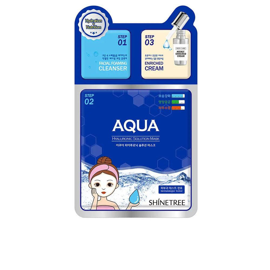 SHINETREE Aqua Hyaluronic Solution Mask 3 Steps 28 Ml - Parfumby.com