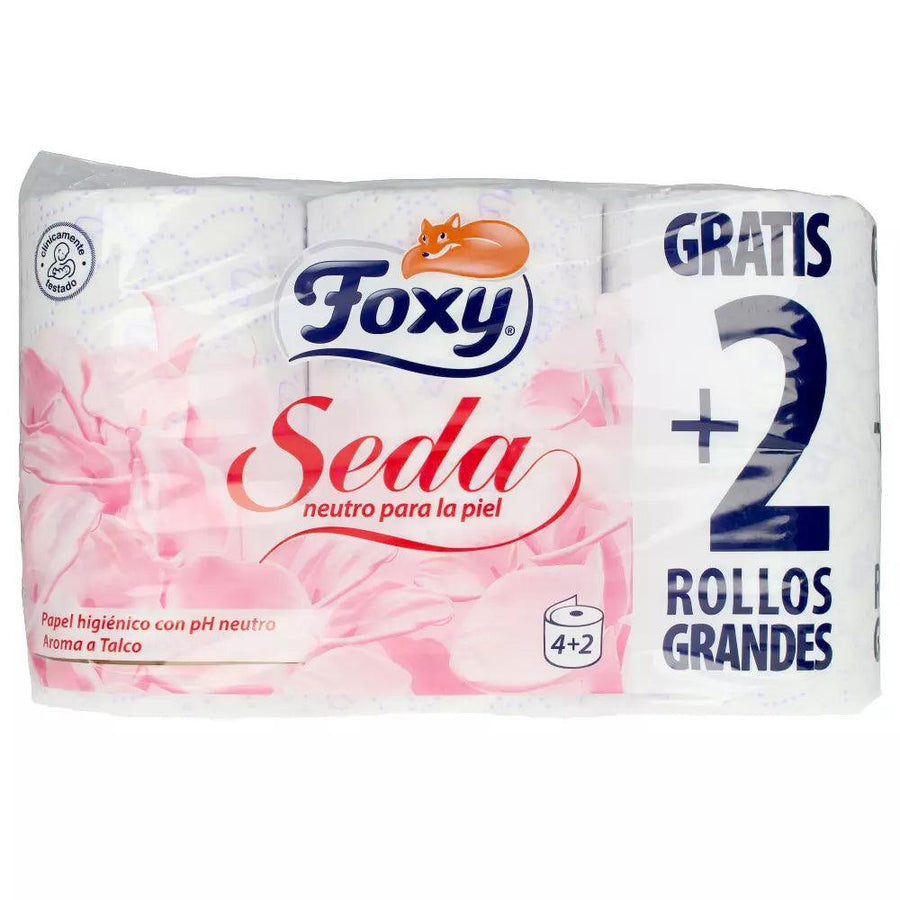 FOXY Silk Toilet Paper Ph Neutral Aroma Talc 3 Layers 6 Rolls 1 pcs - Parfumby.com