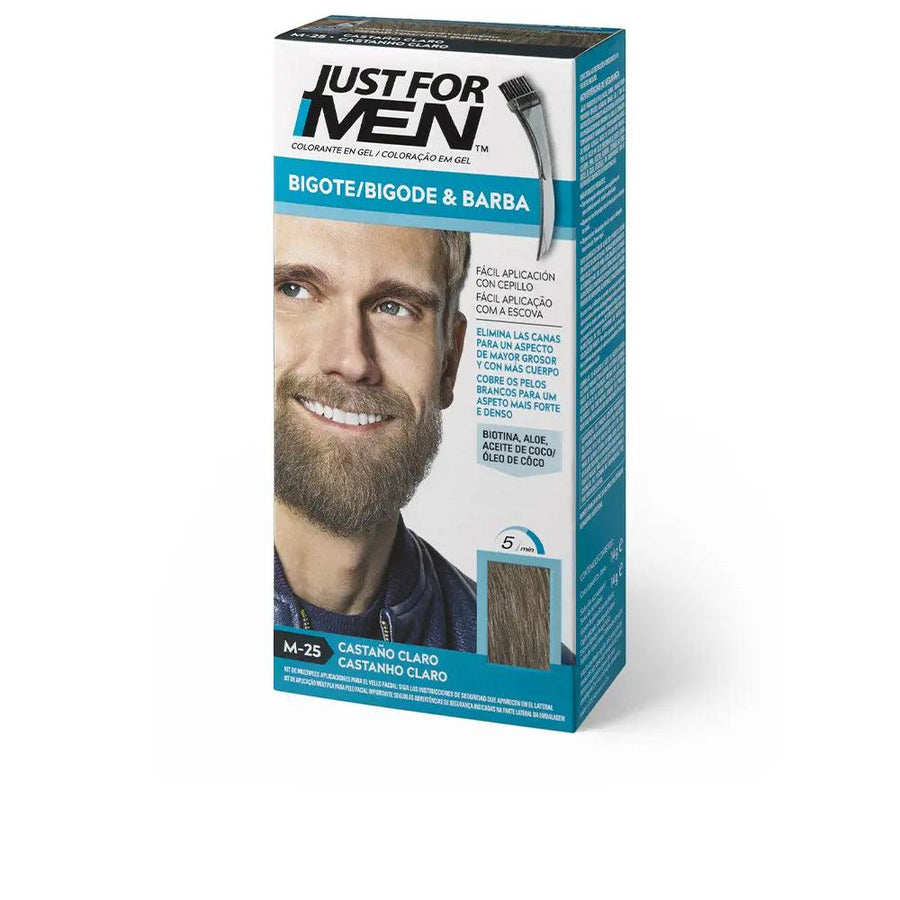 JUST FOR MEN Mustache, Beard And Sideburns Gel Coloring #light brown #castano - Parfumby.com