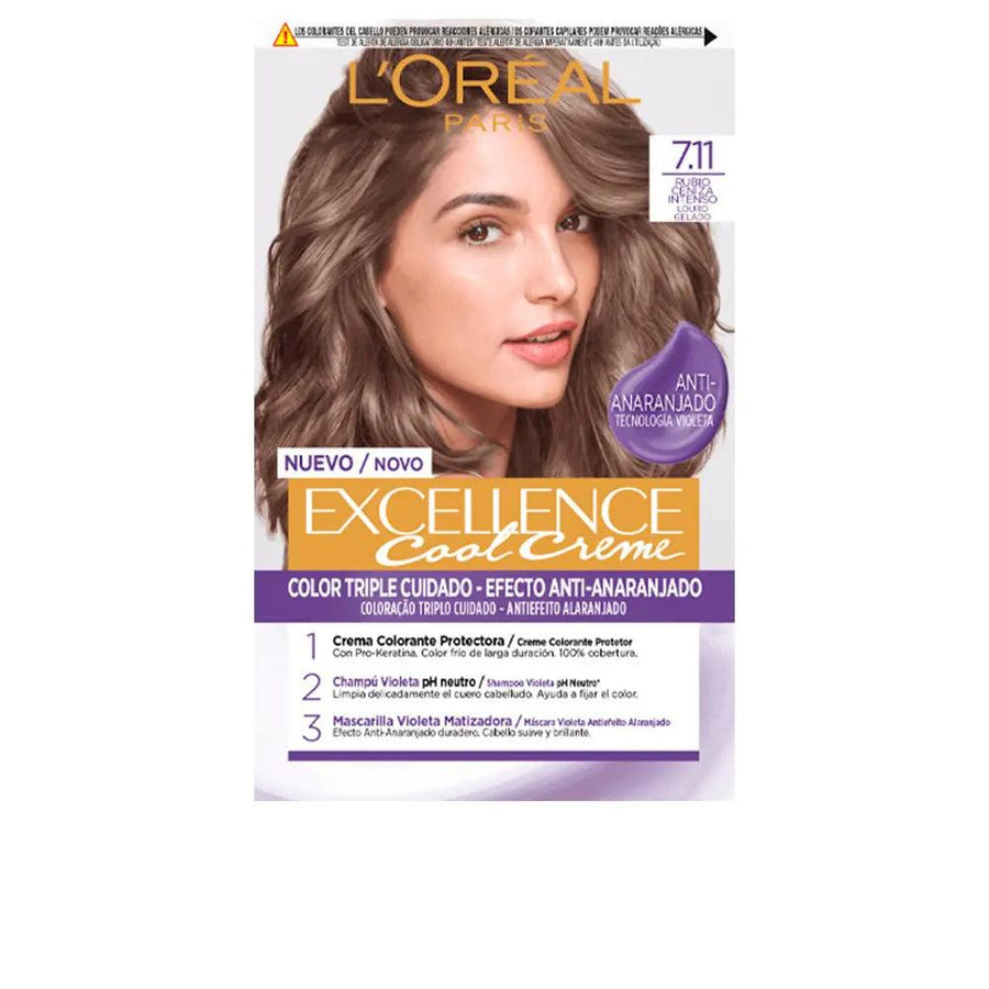 L'OREAL Paris Excellence Creme Dye #7,11-Intense Ash Blonde 192 Ml - Parfumby.com