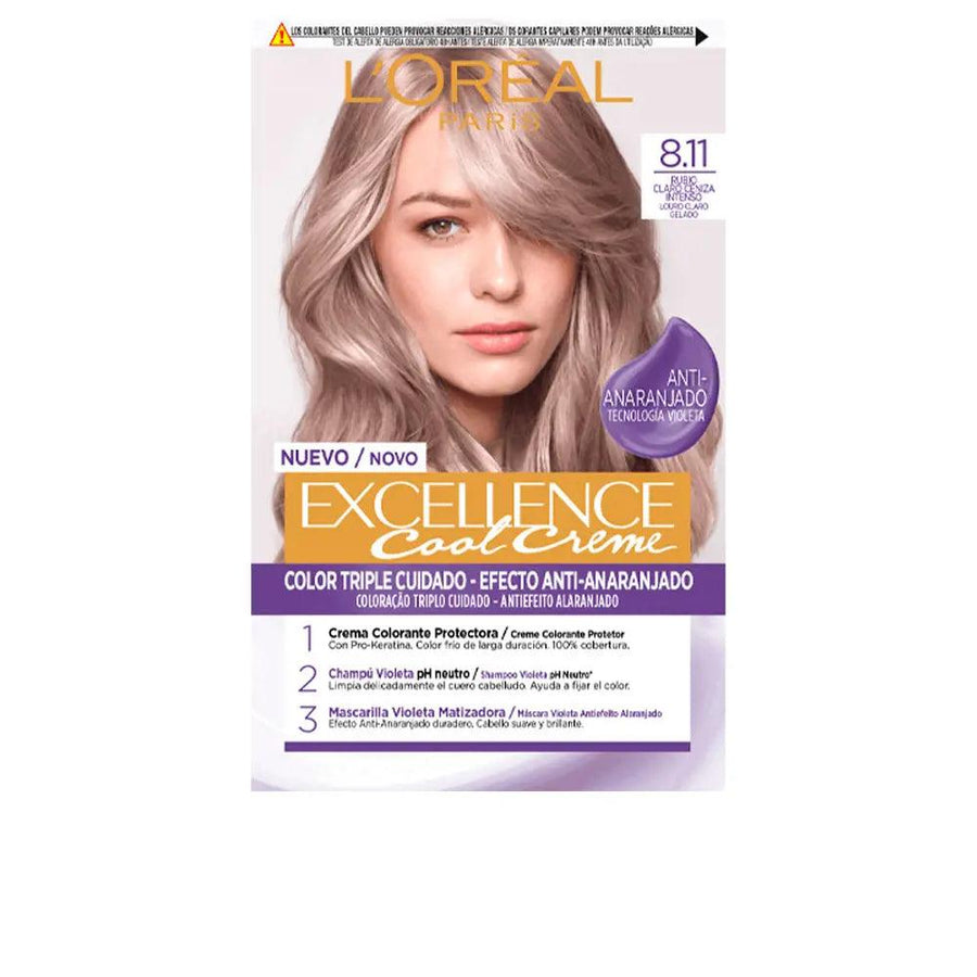 L'OREAL Paris Excellence Creme Tint #8.11-Light Blonde Ash 192 Ml - Parfumby.com