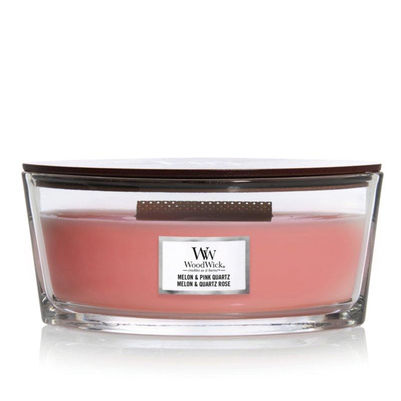 WOODWICK Melon & Pink Quartz Scented Candle With Wooden Wick 453.6 G 453.6 G - Parfumby.com