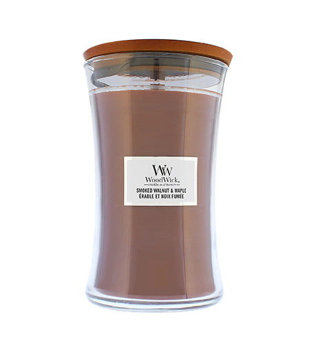 WOODWICK  Smoked Walnut & Maple Candela Grande scented candle with wooden wick 609,5 g