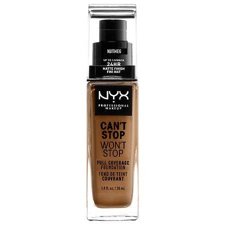 NYX PROFESSIONAL MAKE UP Can't Stop Won't Stop Full Coverage Foundation #NUTMEG-30ML - Parfumby.com