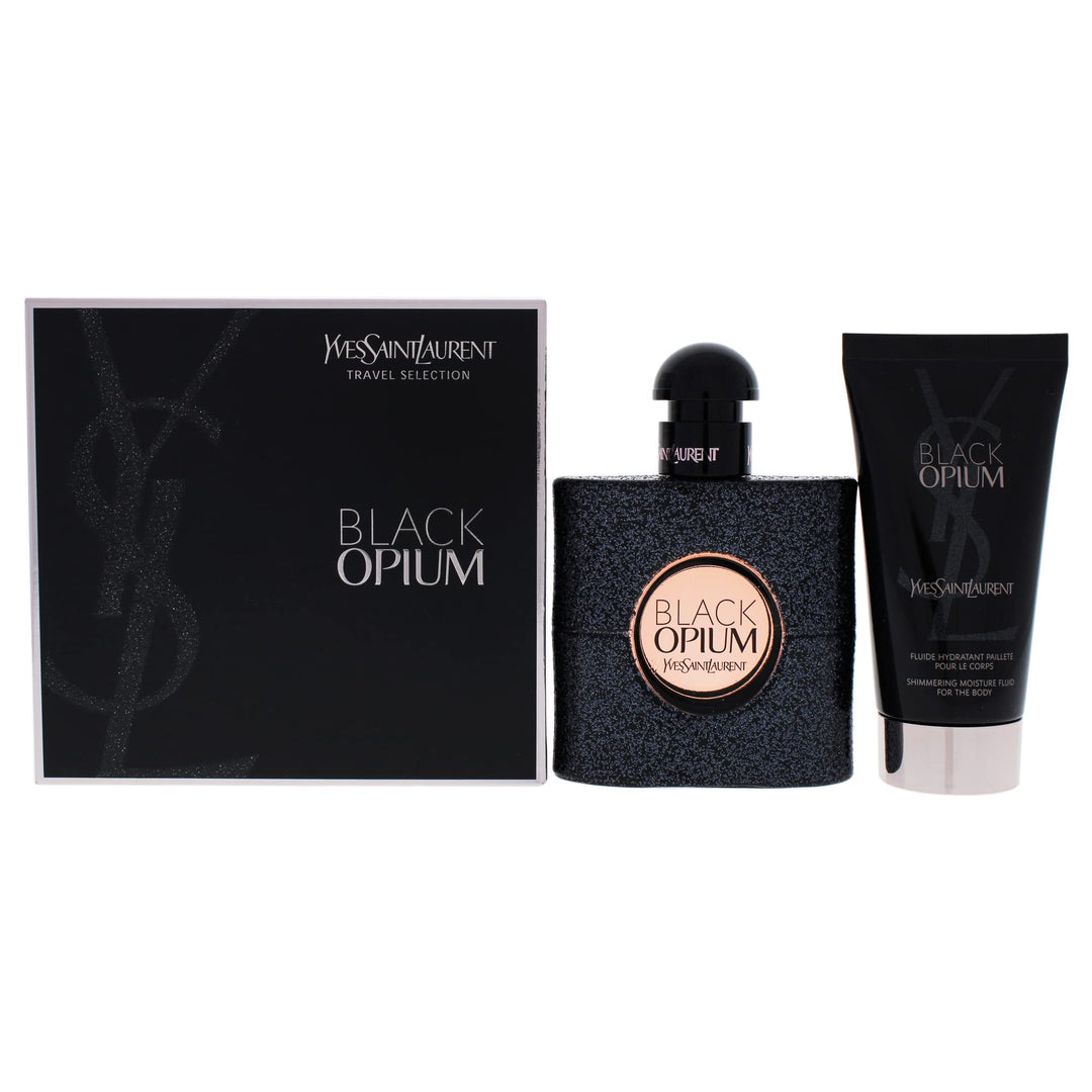 YVES SAINT LAURENT BLACK OPIUM TRAVEL SET 1.6oz EDP SP+1.6oz BODY LOTION (L)