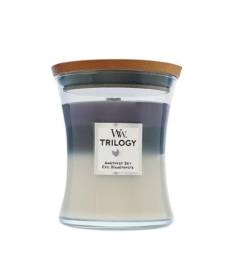 WOODWICK Trilogy Hourglass Medium - Amethyst Sky Candle 275.0 g - Parfumby.com