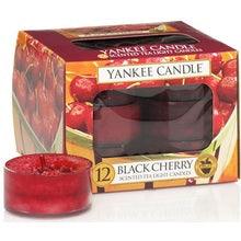 YANKEE CANDLE Black Cherry Candle - Aromatic Tea Candles (12 pcs) 9.8 G - Parfumby.com