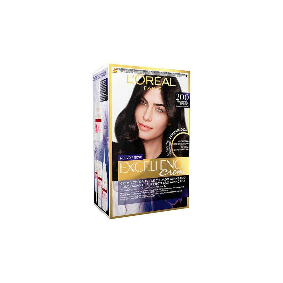 L'OREAL Excellence Brunette Tint Hair Color #200-TRUE-DARKEST-BROWN - Parfumby.com