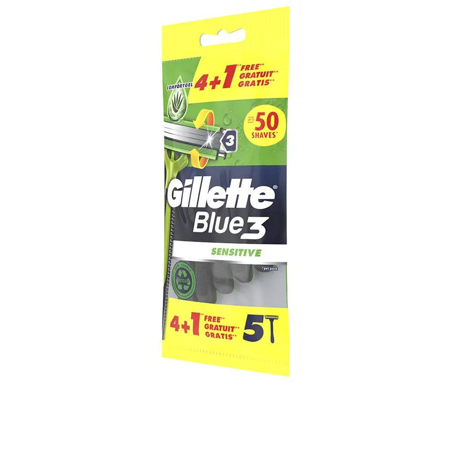 GILLETTE Blue 3 Sensitive Disposable Razor Blade 5 U 5 PCS - Parfumby.com