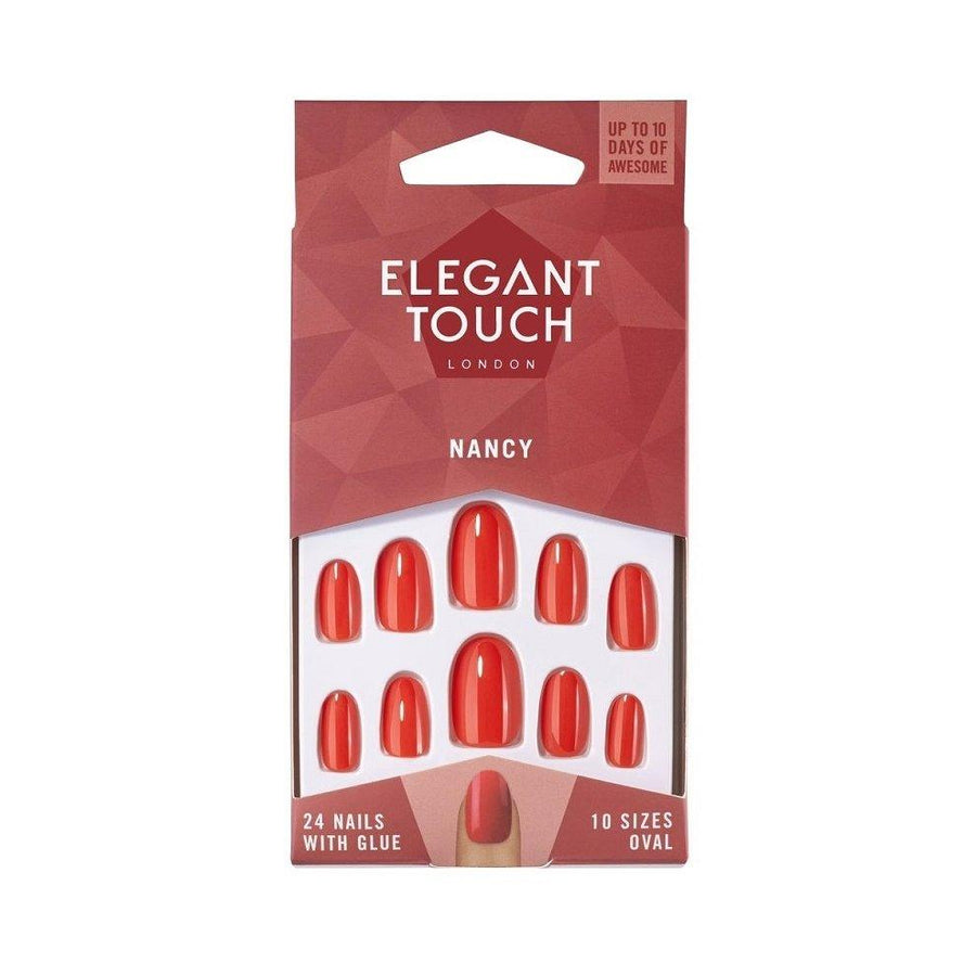 ELEGANT TOUCH Polished Colour 24 Nails With Glue Oval #NANCY - Parfumby.com